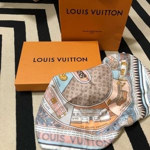 LOUIS VUITTON Square Silk Scarf